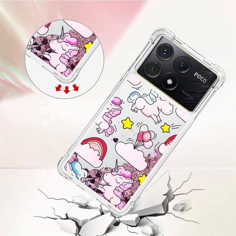 Poco X6 Pro Case For Xiaomi Poco X6 Pro Cover Painted Pattern Quicksand Liquid Cover for Xiomi PocoX6 X 6 X6Pro Phone Case Funda