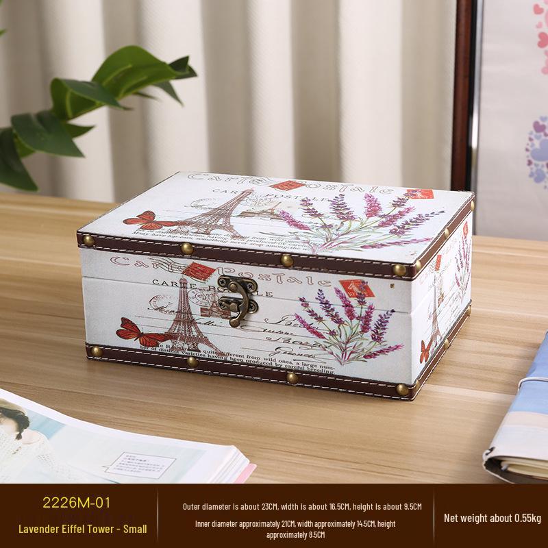 

British Style Wooden Storage Box: Dustproof Desktop Organizer for Jewelry and Essentials