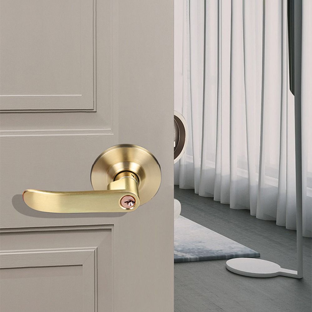 Straight Lever Privacy Door Handle Interior Reversible Hardware Lockset  for Bedroom