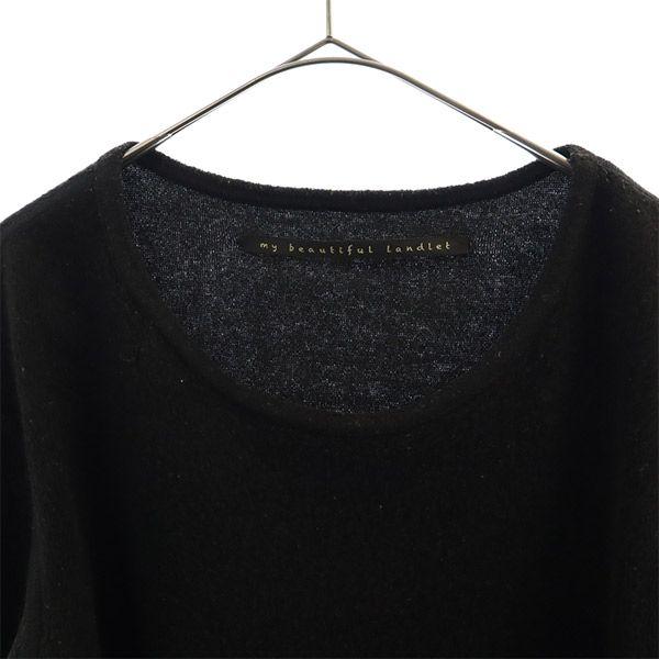 my beautiful land let made in Japan Long sleeve sweater 1 black knit Men's Used