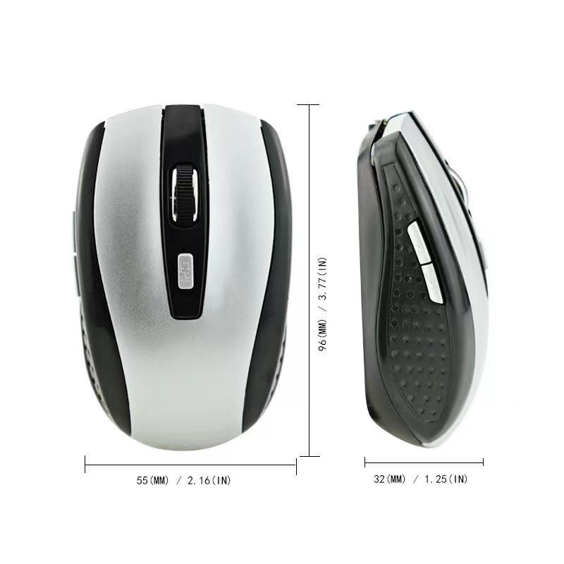 

2.4G USB Red Optical Wireless Mouse 6D for Computer Laptop Gaming Mice Ergonomically-designed Wireless Mouse срібний