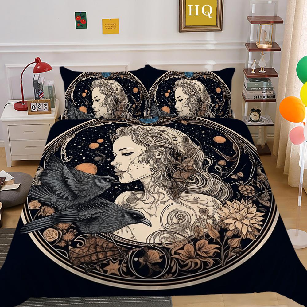 

Красота черепа Покрывала с принтом Queen Twin Size Одеяло из микрофибры Набор для женщин и мужчин Модная постельная одежда EU Single 135x200cm