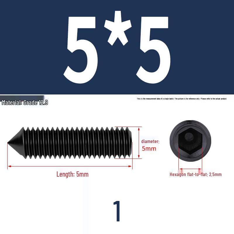 12.9 Edelstahl 304 Innensechskant Kegelspitze Gewindestift M2/M3