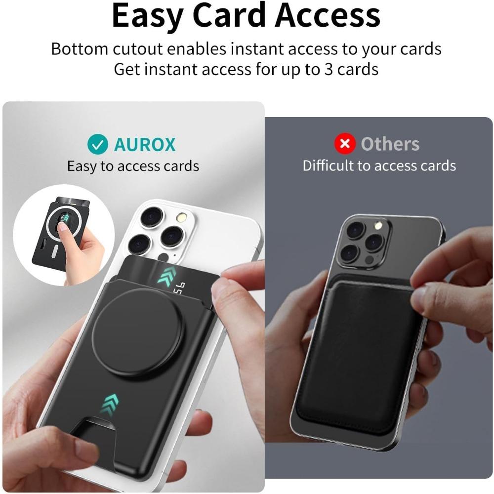 Wallet Stand with Pop Socket and Adapter Ring for Magsafe Magnetic Stand Holder with Collapsible Phone Grip Wallet