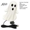 USB Powered Ghost Light Cute Night with Spring Base, Mini Spooky Halloween Christmas Tree Ornaments Topper LED for Party, Office Desk, Home Decor