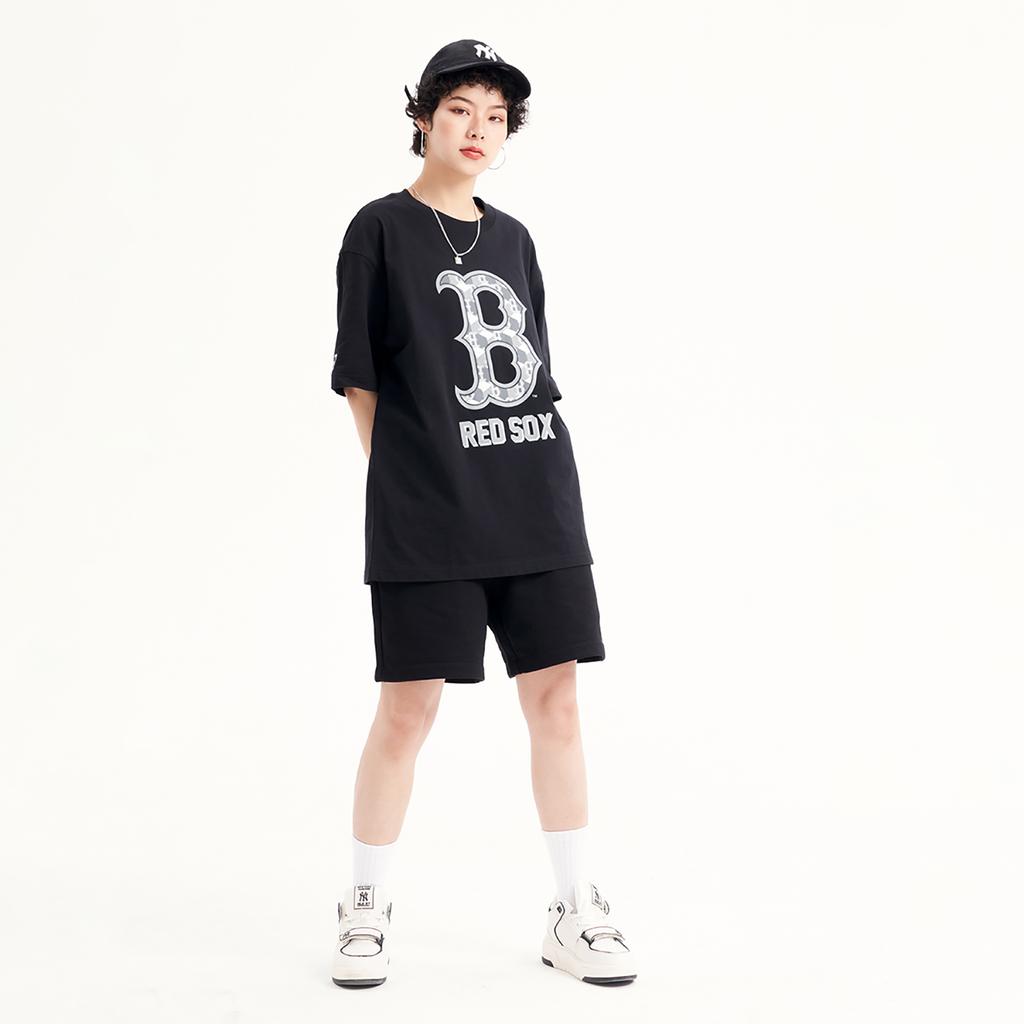 New MLB Drop Shoulder Sleeve T-Shirt Unisex Black 3ATSM0333-43BKS