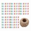200pcs Natural Wooden Mini Clothespins Clip Peg with 1 Roll 50 Meter Jute Twine Crafts Decor