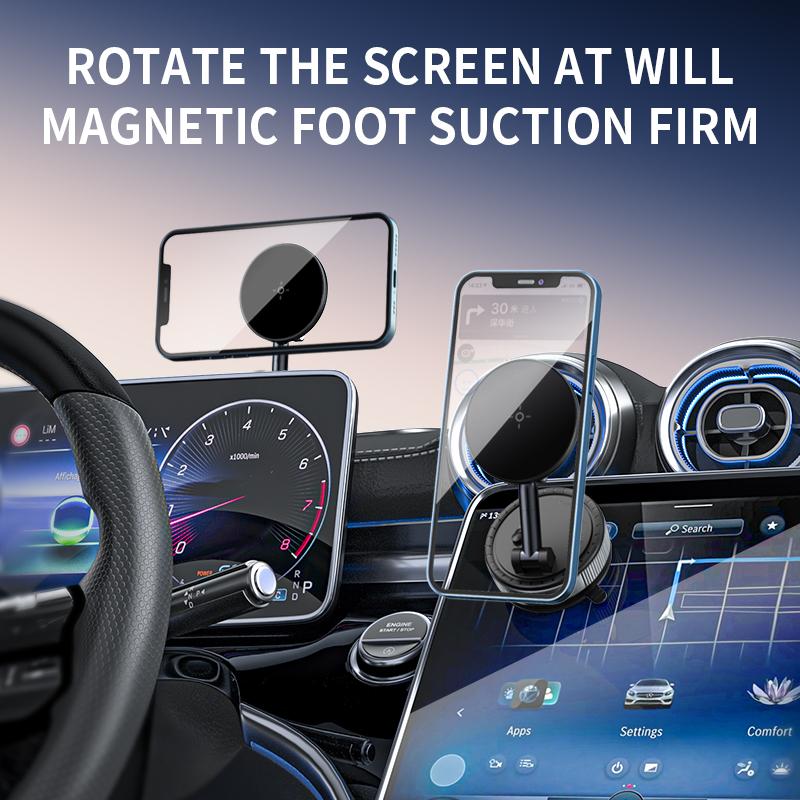 Car Vacuum Magnetic Phone Holder Foldable Strong Suction Cup Mobile Phone Holder 360-Degree Rotating Mount For Macsfae iPhone