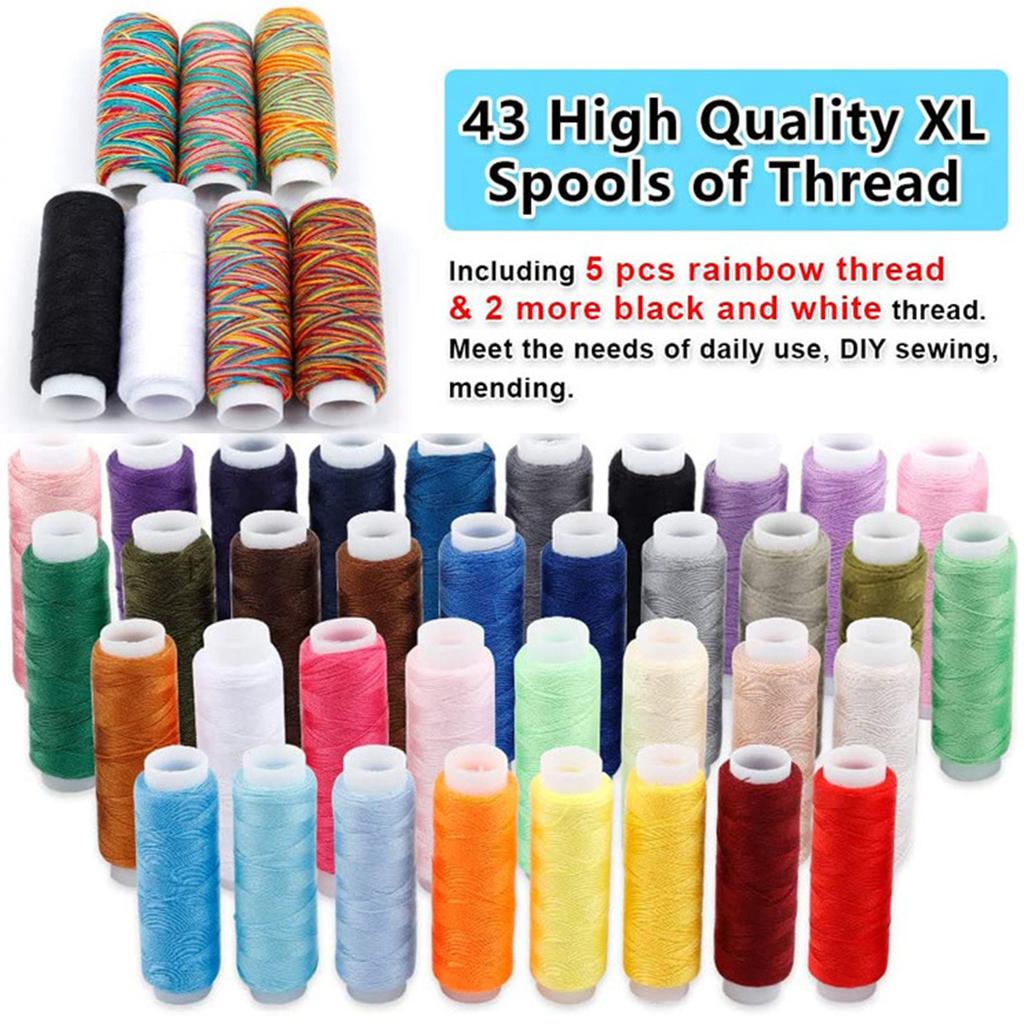 226Pcs Sewing Needle Thread Kit Portable Beginners Hand Sewing Supplies with 43 XL Spools Needles Scissors Sewing Accessories