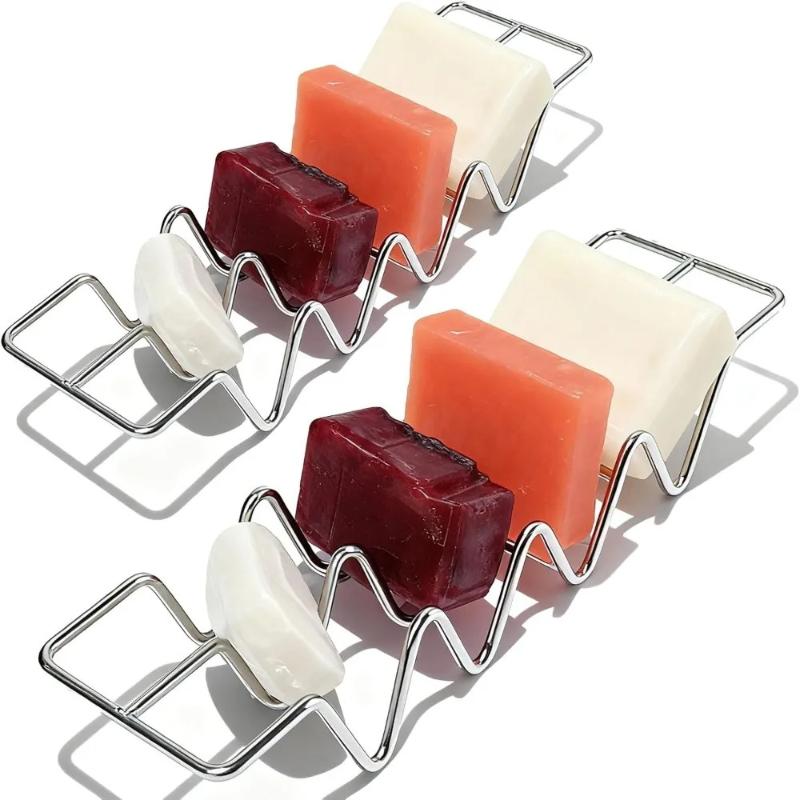 Stainless Steel Minimalist Creative Soap Dish Rack Draining Soap Holder For Kitchen Bathroom Countertop Sink Home Organizer 1Pc