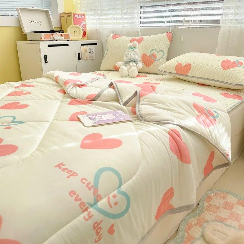 Summer Cooling Thin Blanket for Hot Sleper Lightweight Skin-friendly Comforter Queen King Size Single Double Bed Quilt Bedspread