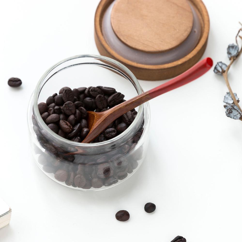 Round Spoon Head Coffee Dessert Ice Cream Kitchen Utensils Soup Spoon Wooden Spoon Tableware