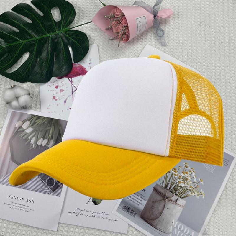 Summer Color Matching Truck Driver Sponge Net Cap Work Cap Volunteer Cap Duck Tongue