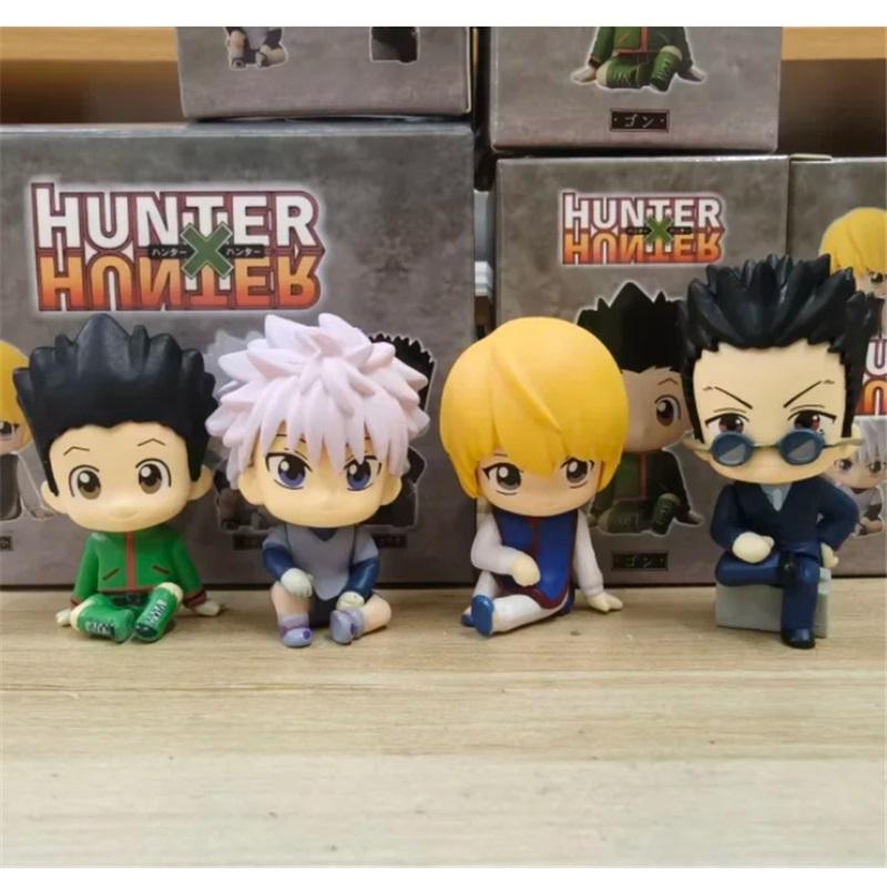 4Pcs/Set Hunter X Hunter Anime Figure, Gon Killua Kurapika Leorio Q Version Chibi Doll, Collectible Model Ornament, Gift for Anime Fans