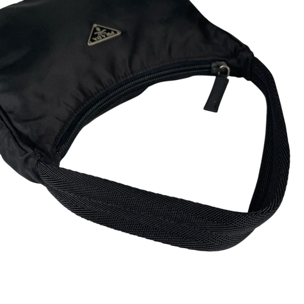 PRADA Triangular logo MV519 Handbag black Women used