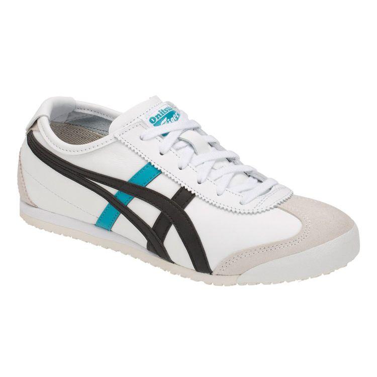 ONITSUKA TIGER Mexico 66 Comfortable Non-Slip Durable Low-Top Lifestyle Sneakers Unisex Sneakers White Black Blue D4J2L-100