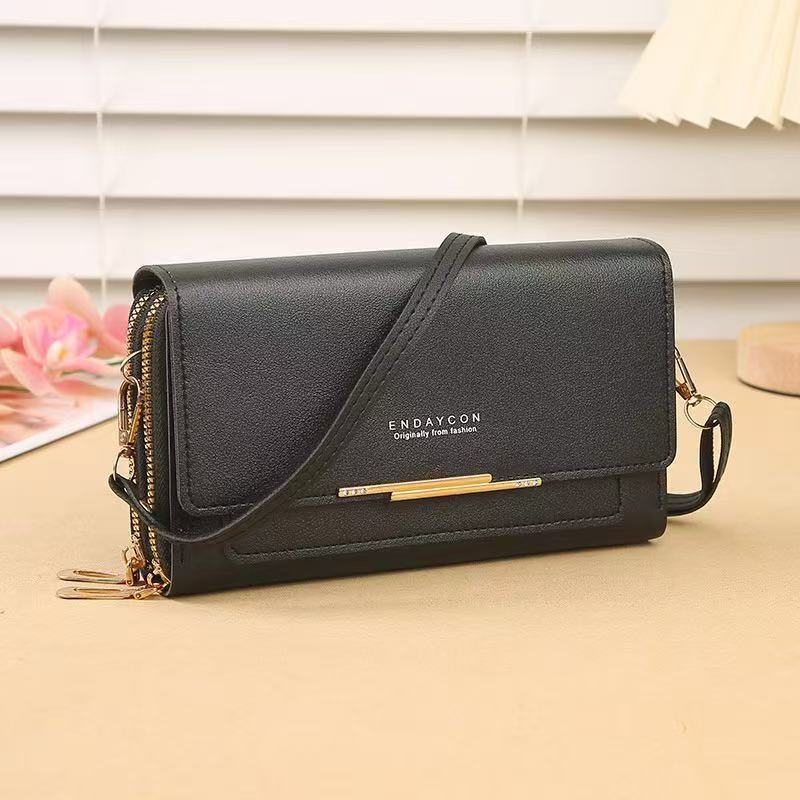 

New women s wallet multi-functional shoulder bag medium and long clutch bag change bag direct sales чёрный