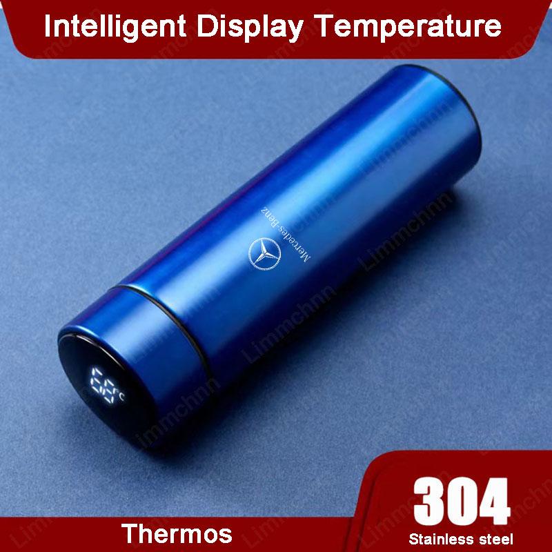 ERS3 2025 Hot 500ml Smart Water Bottle Stainless Steel Thermos Flasks Coffee Cup Milk Mug For Mercedes benz W203 W204 W205 W209 W210