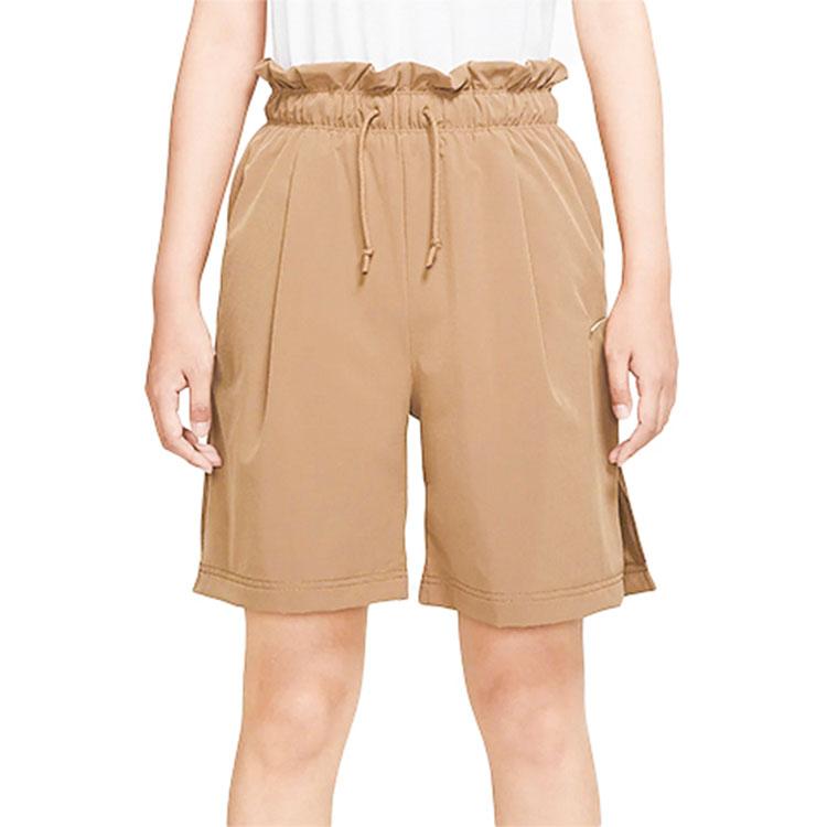 Nike Solid Color Straight Leg Casual Shorts Women shorts Brown DQ6173-258