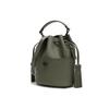 COACH Lora Leather Drawstring Water Bucket, Fringe Bag, Handbag, Shoulder Bag Women's Green 651-V5QUF