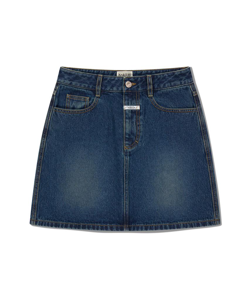 Malittepeulangsowajeobeo W Denim Mini Skirt Dark Blue