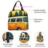 1pc, Yellow Van with Forest Background Printed Thermal Bag, Insulation Bag, Insulated Bag. Not for Food Contact. Suitable for Ho