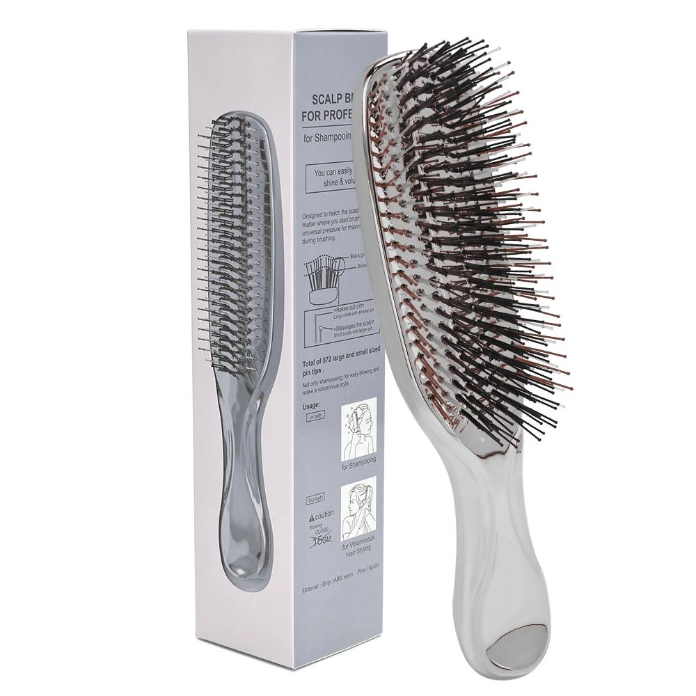 Massage Comb Fine Air Cushion Comb with Electroplated Crafted Wet And Dry Hair Comb Cleansing Massage Scalp Upscale Luxury Style