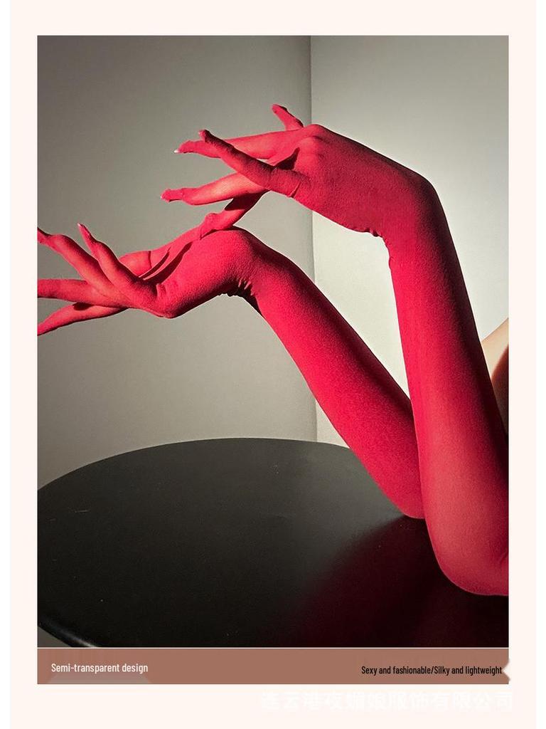 Pure Desire Black Silk Seamless Ultra-Thin Sexy Erotic Gloves