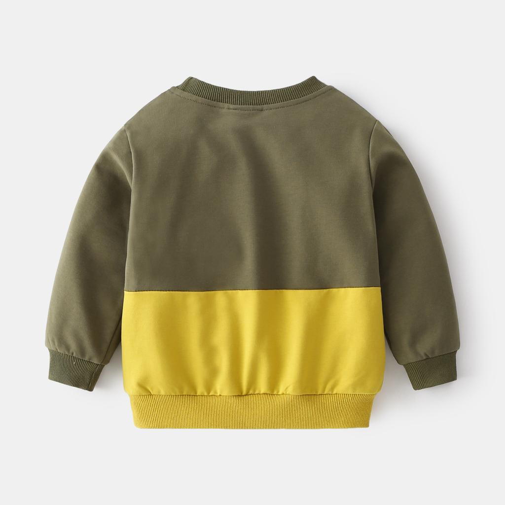 No hooded autumn boys sweater cartoon children's clothing, cute fashion casual long-sleeved top