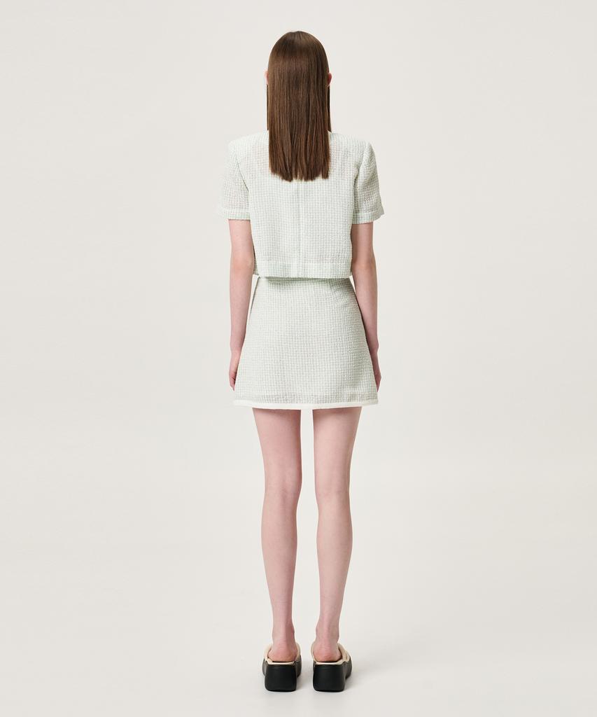 ETMON Summer Tweed Mini Skirt, Mint