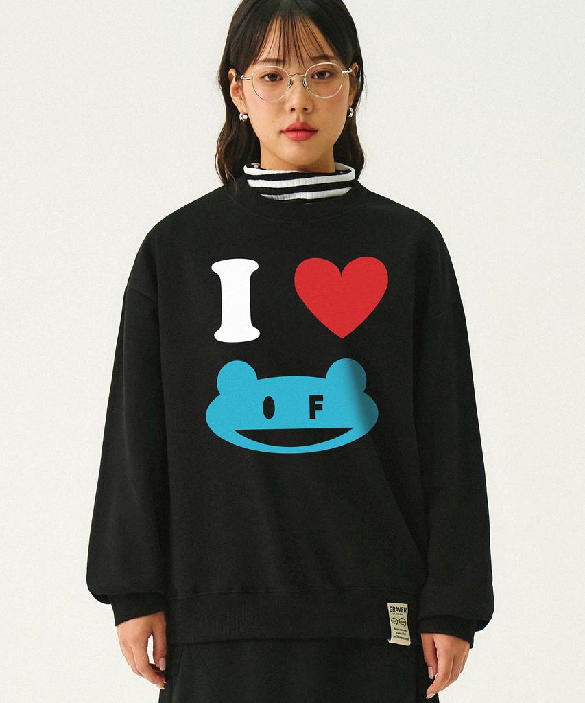 GRAVER [Unisex] I Love Of Sweatshirt_Black