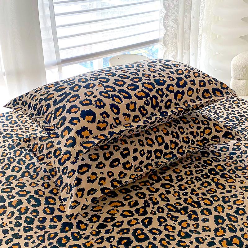 Leopard Print Bed Sheet Set Cheetah Skin Print Sheets Animal Theme Bedding Set With 1 Flat Sheet 2 Pillowcase Queen King Size