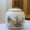Light Luxury Coarse Pottery Tea Tank Storage Tank Ceramic Large Japanese Moisture-proof Sealed Tank Household Black Tea Green Tea Pu'er Tea Tank