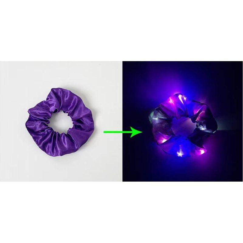 

Large Intestine Hair Ring Christmas Shiny Satin Headband Intestine Hair Ring Hair Rope Headdress Europe and America Cross Border Headdress Flower Purple