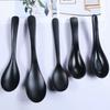 Diamine Long Handle Soup Spoon Black Imitation Porcelain Cutlery Short Handle Food Grade Plastic Spoon Korean Food Spoon