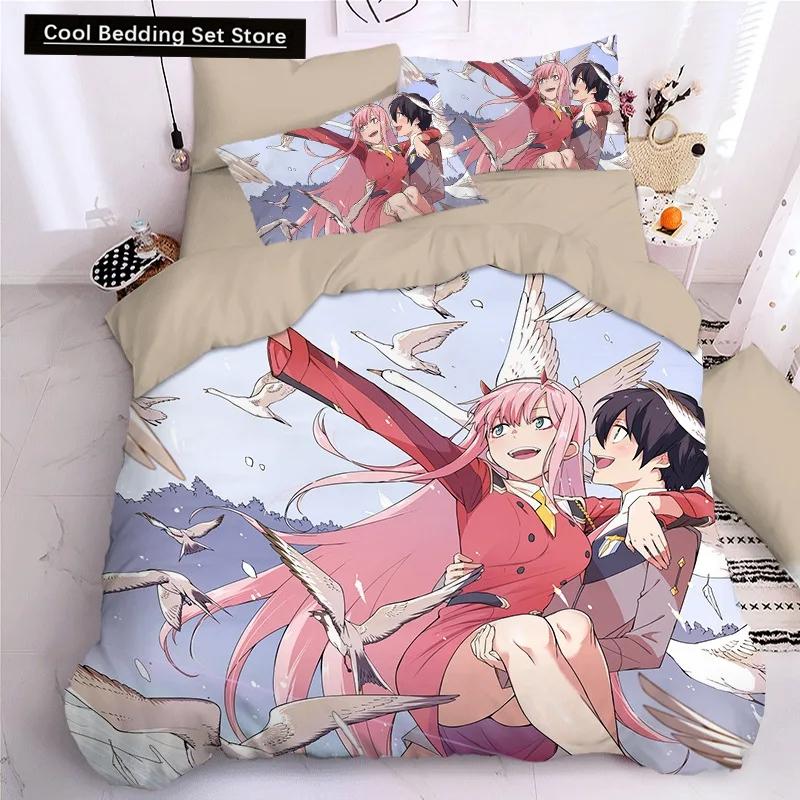 Darling In The Frank XX Bettwäsche-Sets, japanische Anime-Spielfigur, 3D-Druck, Bettbezug-Sets, Twin Queen King Single Size Bettwäsche