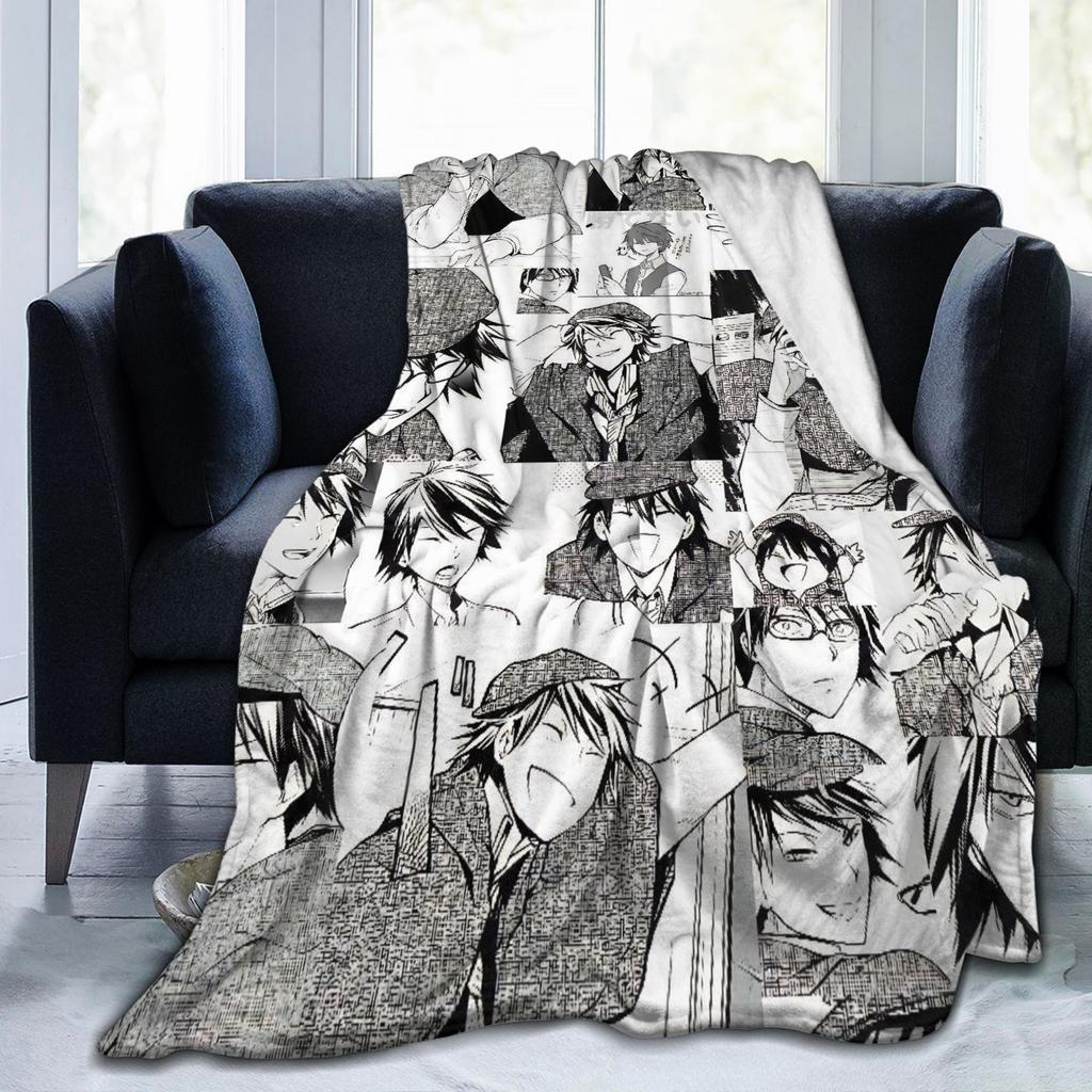 Dazai Bungo Stray Dogs Decken Flanell Sommer Tragbar Super Warm Überwurfdecken für Sofa Reise Plüsch Dünne Steppdecke