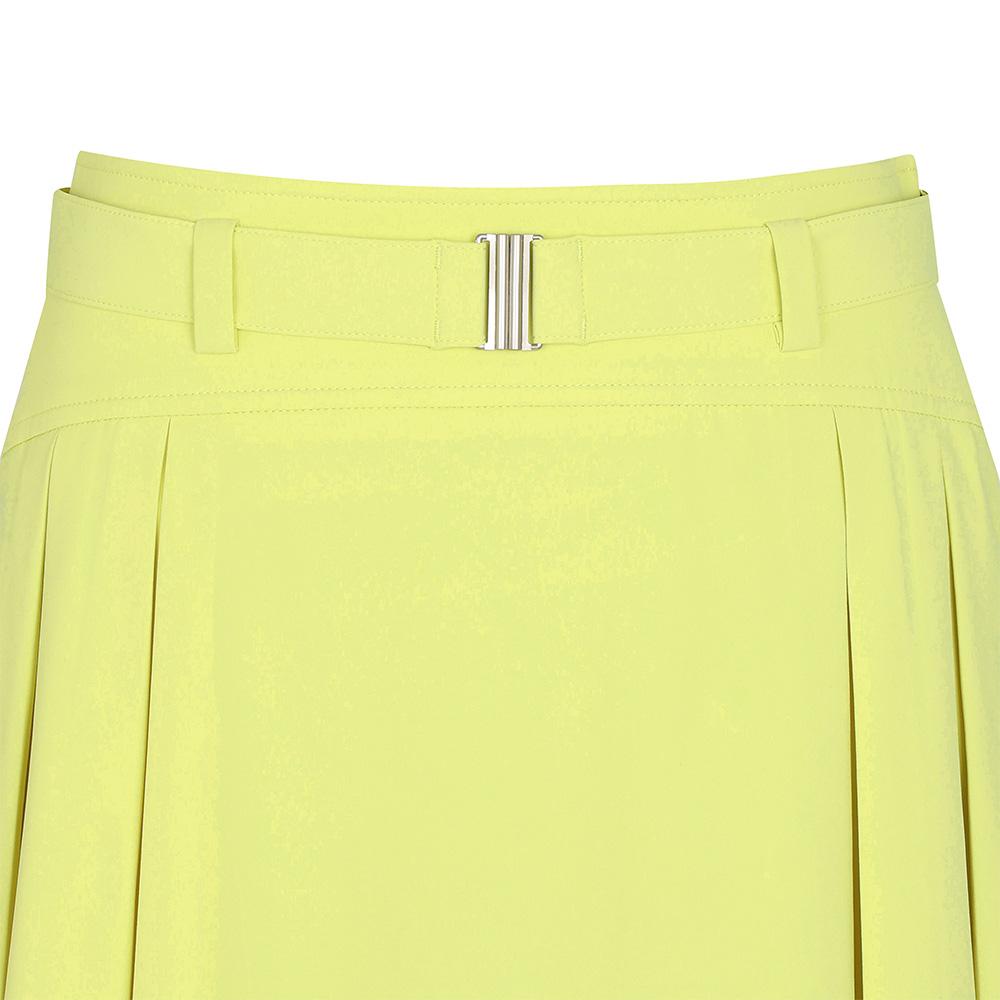 MALBON GOLF Variation Pleated Belted Skirt Yellow (Woman)