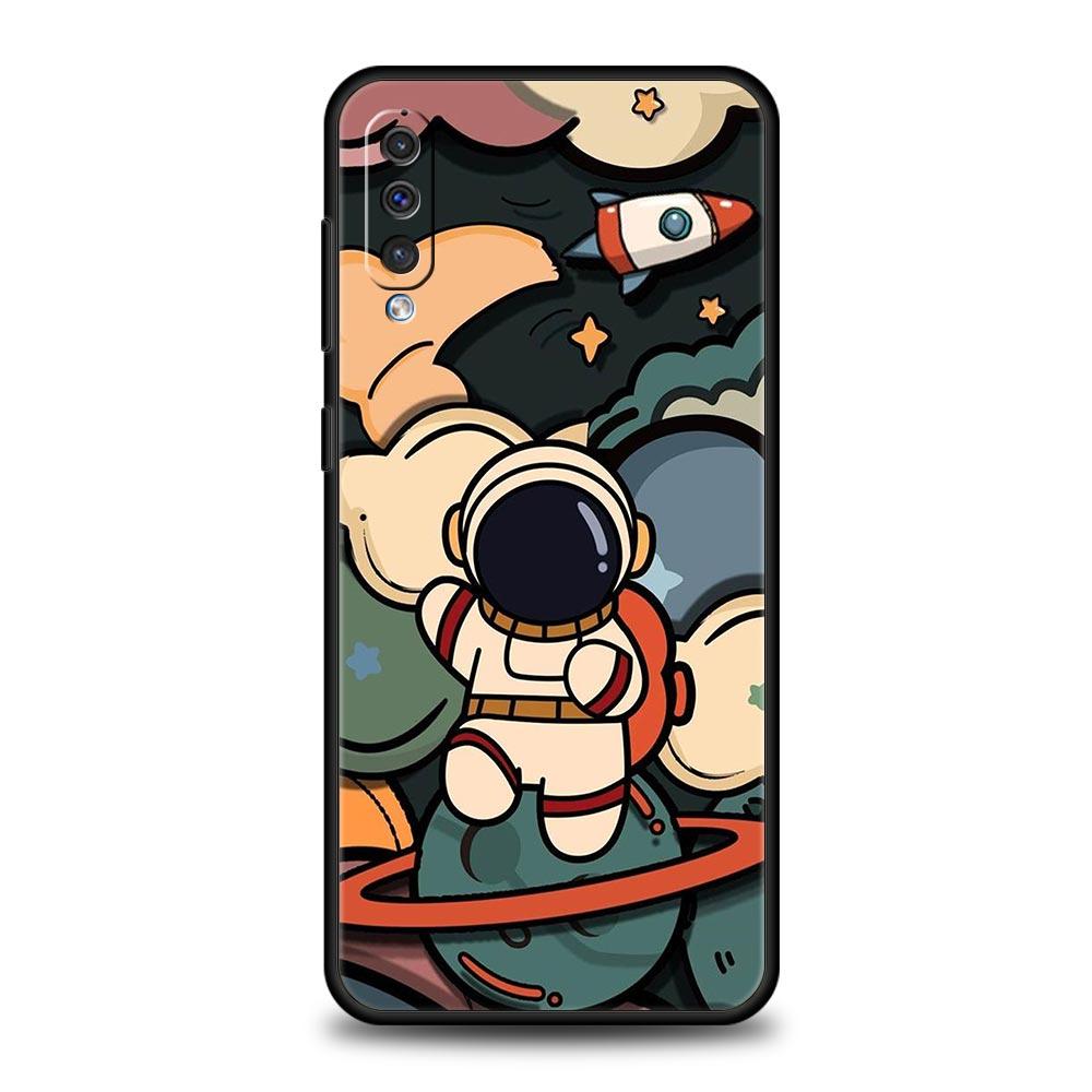 Cartoon Cute Cosmonaut Phone Case for Samsung Galaxy A56 A36 A26 A16 A34 A24 A42 A22 A20 A12 A40 A30 A10 5G Soft TPU Cover Shell