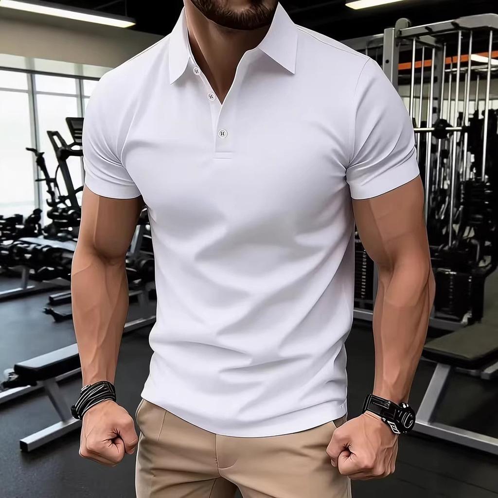 Essential Slim Fit Short Sleeve Polo Shirt, Casual Top for Daily & Gym