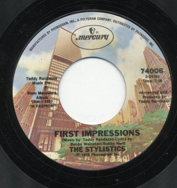 

7inch Record STYLISTICS First Impressions 74006 Mercury 1978 US SoulFunk Used