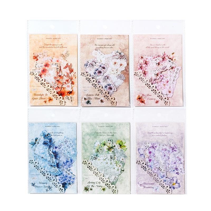 Vintage Floral Lace Sticker Pack - Sugar Poetry & Paper Cutout for Journaling