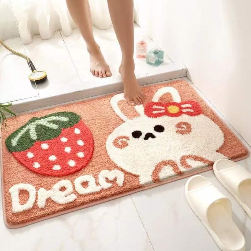 Kreskówkowy Niedźwiedź Sztuczny Kaszmir Wycieraczka – Odporna na Zabrudzenia, Wodochłonna i Szybkoschnąca