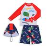 Cartoon Rocket & Dinosaur Kids' Swimwear Set: Includes Swim Cap, UV Protection, Quick-Dry, Split Swimsuit for Surfing