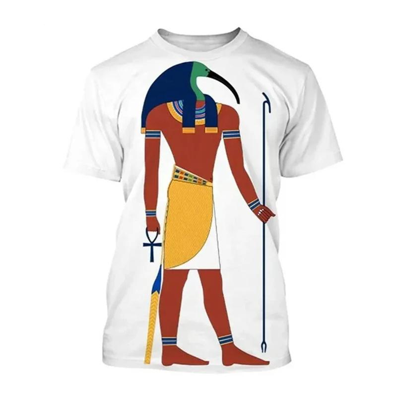 3D Printed Ancient Egypt T-Shirt Men Women Pharaoh Pattern T Shirts Summer Oversized Harajuku Round Neck Tees Short Sleeve Tops