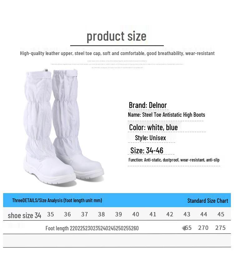 White Leather Steel Toe Anti-Static Work Shoes, Summer Safety Footwear, Anti-Slip, Anti-Smash, Anti-Puncture, Unisex.