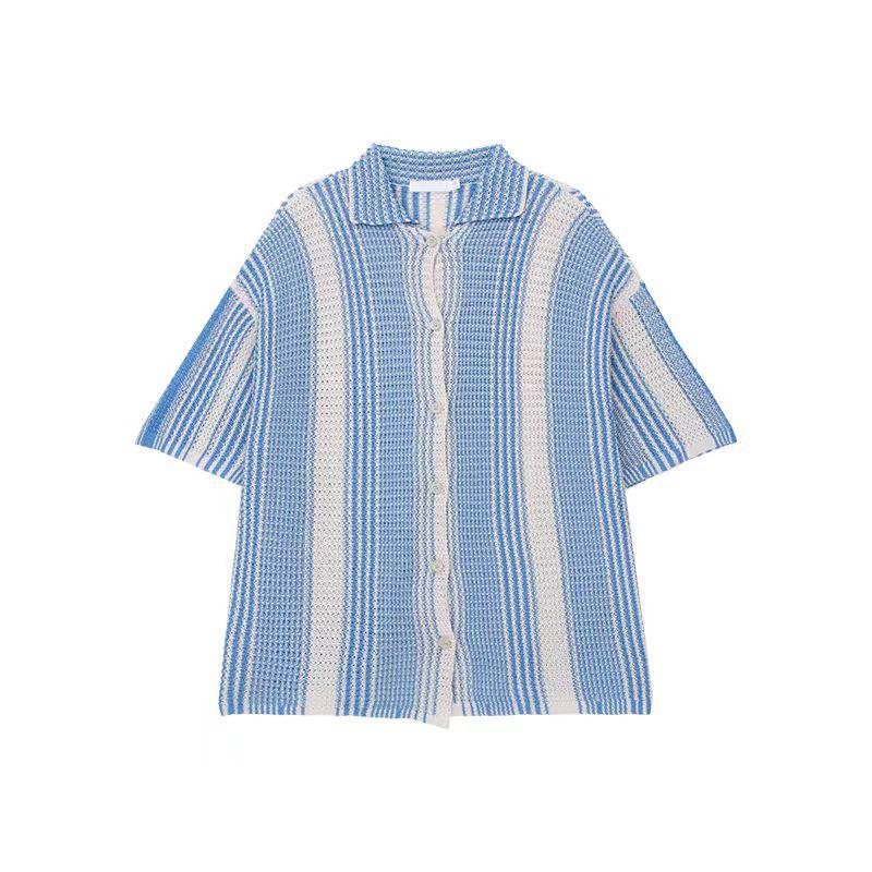 Men's Trendy American Color-Block Ice Silk Short-Sleeve Shirt