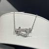 Fred Women's 18K Rose Gold Horsebit Necklace with Diamond Inlaid Twisted Rope Chain - Light Luxury Autumn Winter Accessory