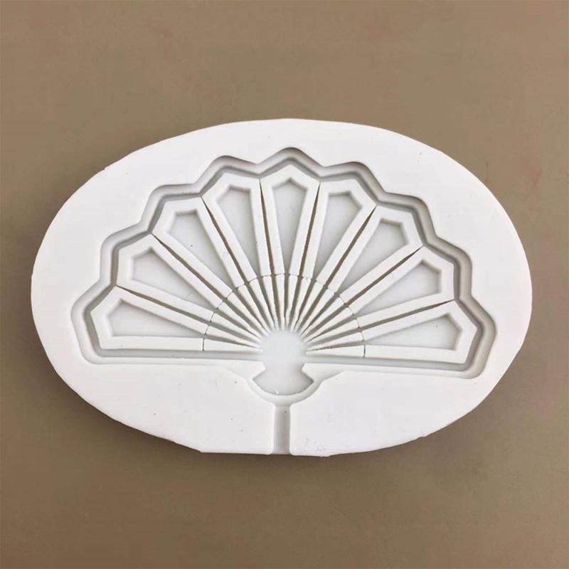 Folding Fan Mousse Silicone Mold Fondant Cake Border Mould Chocolate Mould Cake Decor Tools Kitchen Baking Accessories