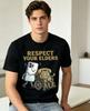 Unisex Vintage Respect Your Elders Phone Joke Tshirt Retro Seasons Casual Round Neck Short Sleeve Henley Shirt Attire Gift